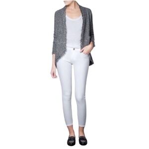 ZARA Knit Metallic Fringe Edge Open Cardigan